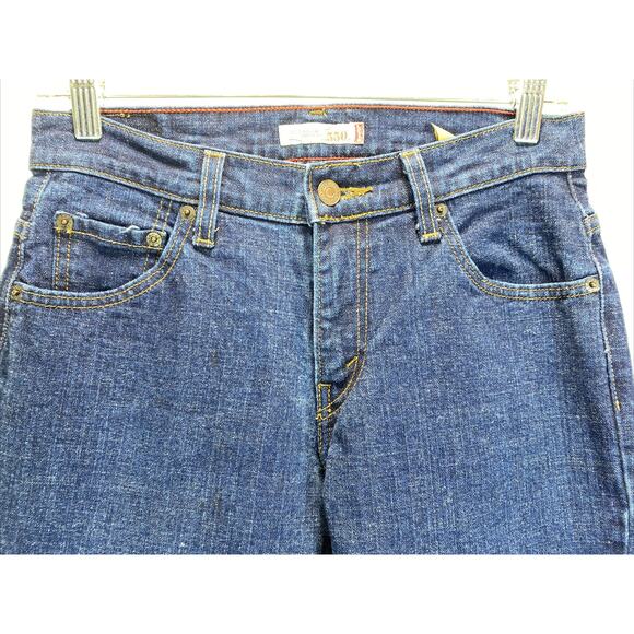 Levi's 550 Boot Cut Relaxed Dark Wash Stretch Denim Jeans Women's Size 6 M 28x31 - Picture 7 of 10